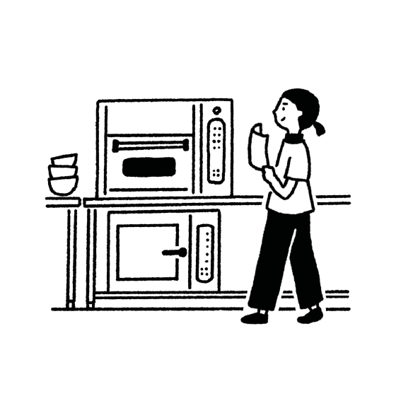 シェアキッチン8K 内覧の様子 イラスト