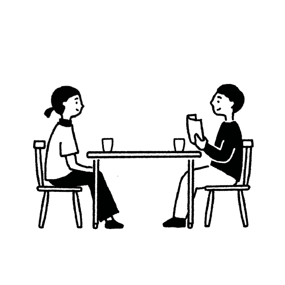 シェアキッチン8K 面談・契約 イラスト